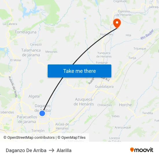Daganzo De Arriba to Alarilla map