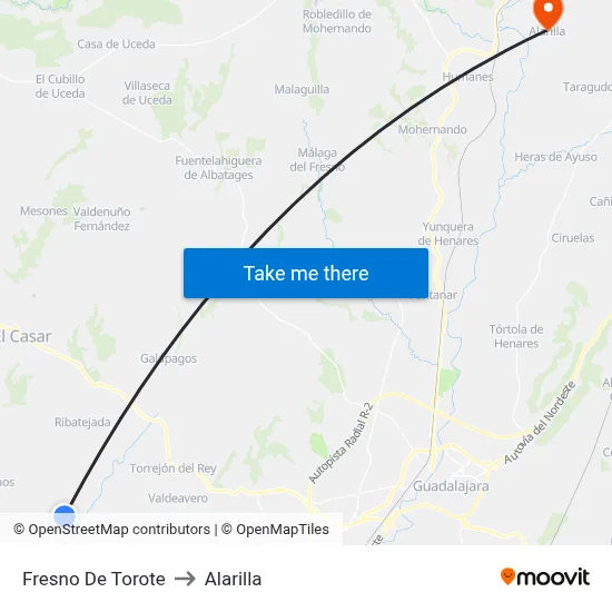 Fresno De Torote to Alarilla map