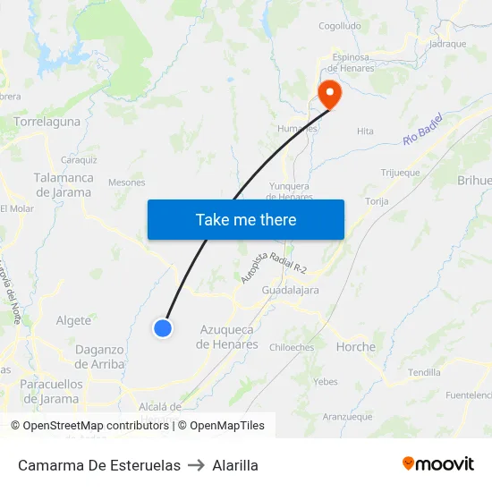 Camarma De Esteruelas to Alarilla map