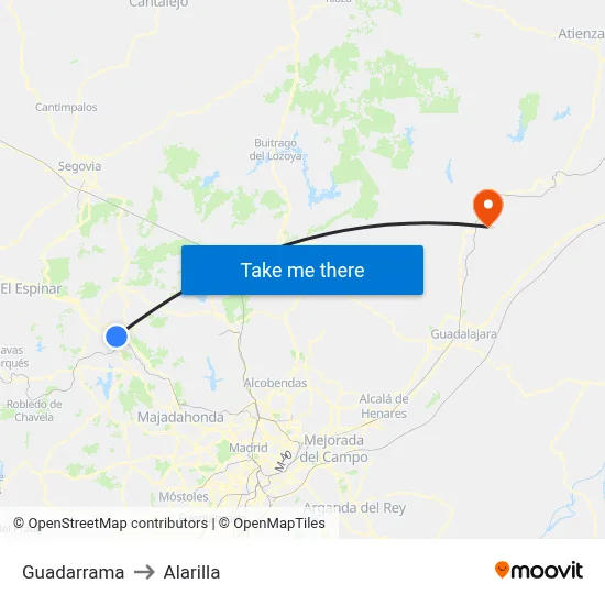 Guadarrama to Alarilla map