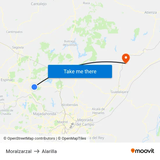 Moralzarzal to Alarilla map