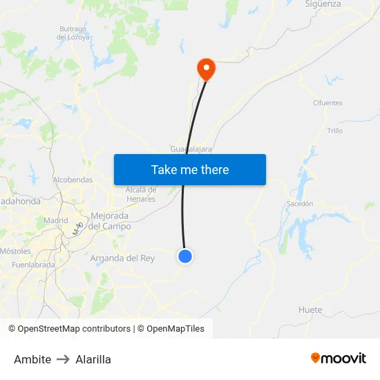 Ambite to Alarilla map
