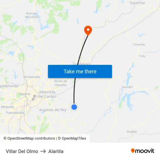 Villar Del Olmo to Alarilla map