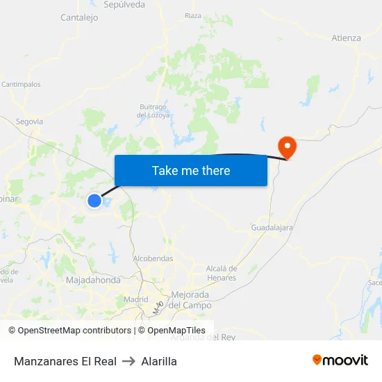 Manzanares El Real to Alarilla map