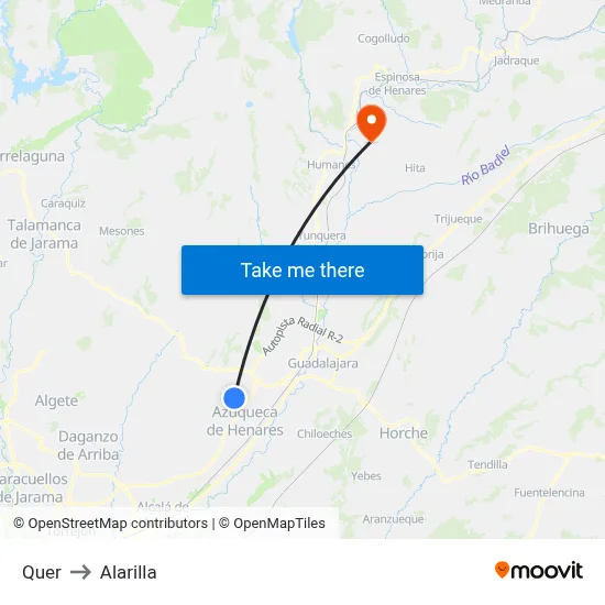 Quer to Alarilla map