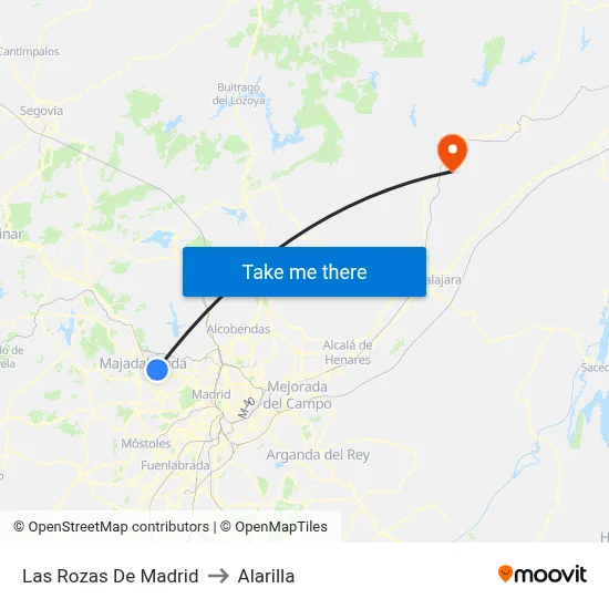 Las Rozas De Madrid to Alarilla map