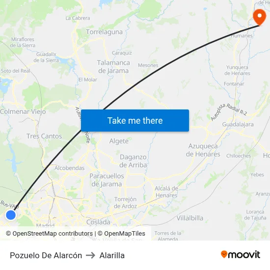 Pozuelo De Alarcón to Alarilla map