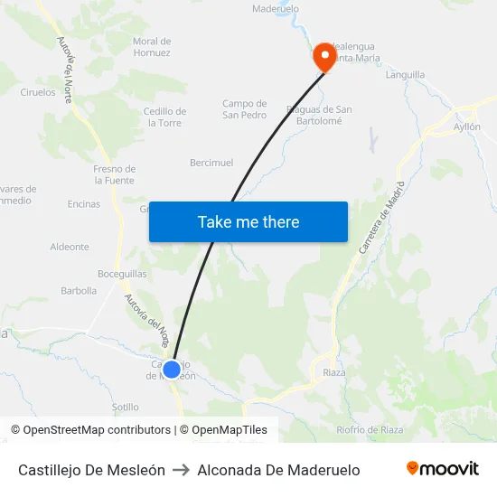 Castillejo De Mesleón to Alconada De Maderuelo map