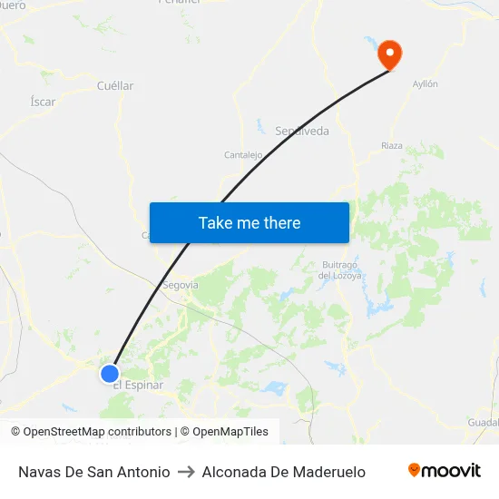 Navas De San Antonio to Alconada De Maderuelo map