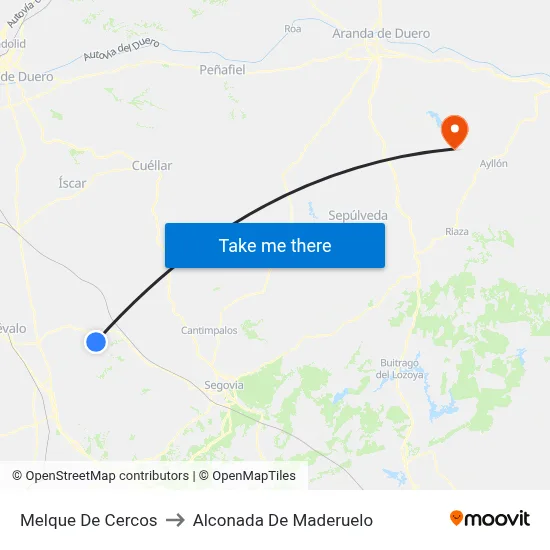 Melque De Cercos to Alconada De Maderuelo map