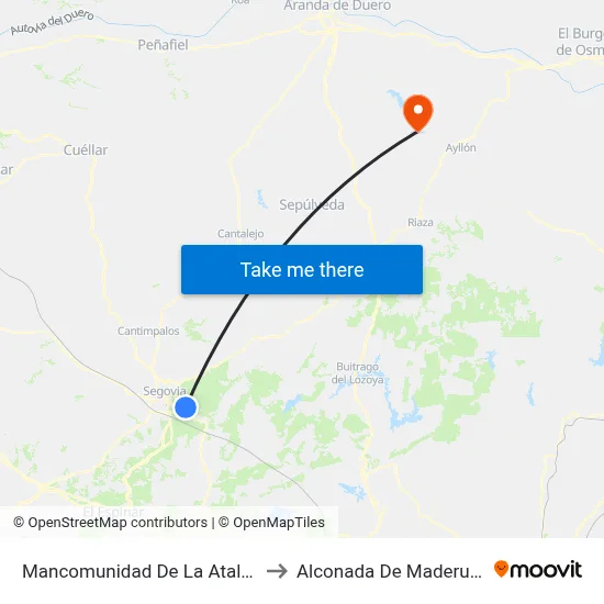 Mancomunidad De La Atalaya to Alconada De Maderuelo map