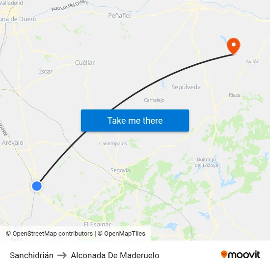 Sanchidrián to Alconada De Maderuelo map