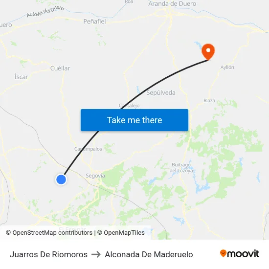 Juarros De Riomoros to Alconada De Maderuelo map