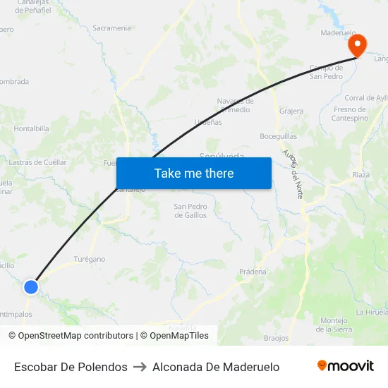 Escobar De Polendos to Alconada De Maderuelo map