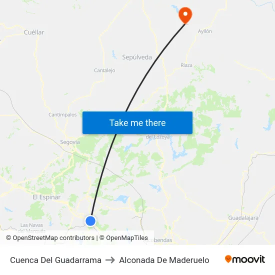 Cuenca Del Guadarrama to Alconada De Maderuelo map