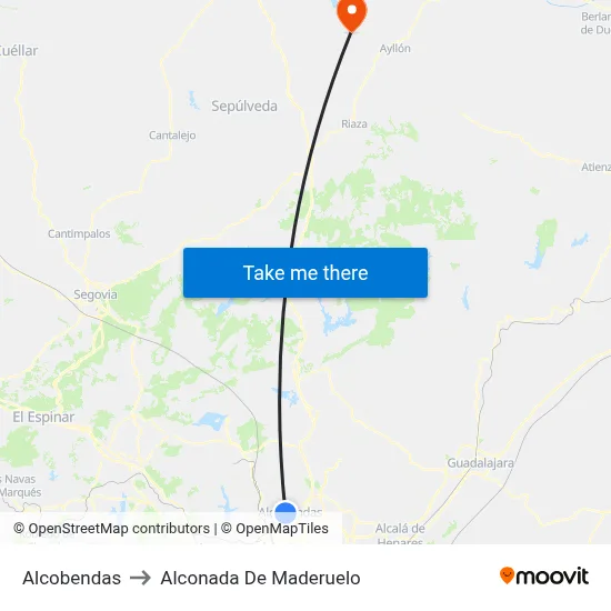 Alcobendas to Alconada De Maderuelo map
