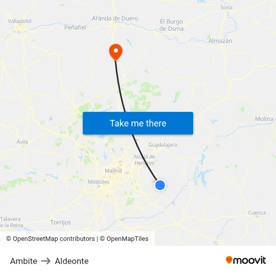 Ambite to Aldeonte map