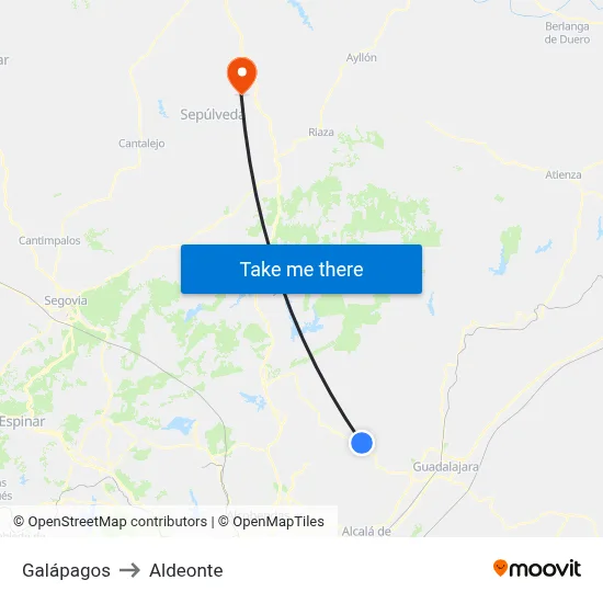 Galápagos to Aldeonte map