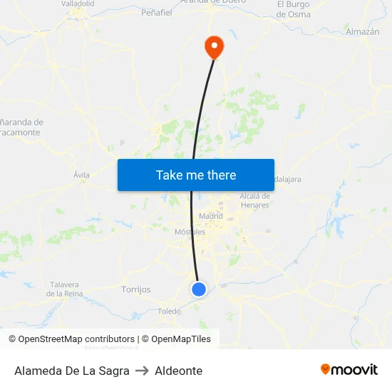 Alameda De La Sagra to Aldeonte map