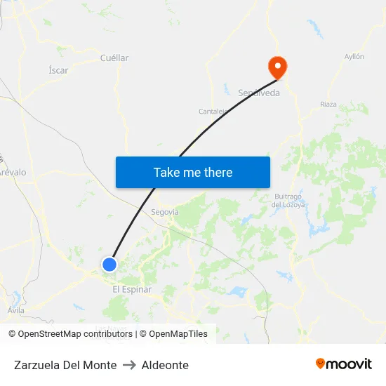 Zarzuela Del Monte to Aldeonte map