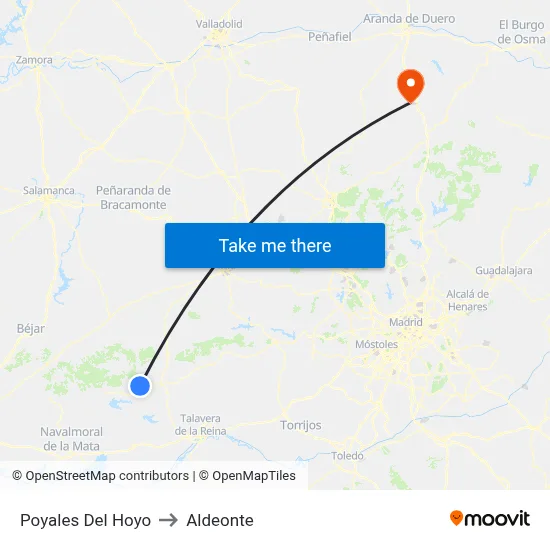 Poyales Del Hoyo to Aldeonte map
