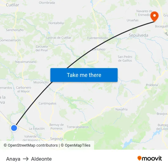 Anaya to Aldeonte map