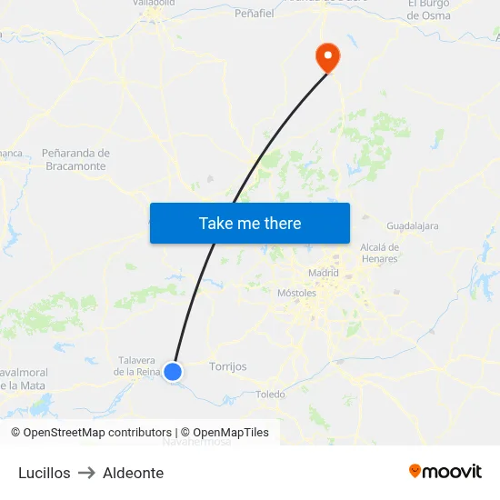 Lucillos to Aldeonte map