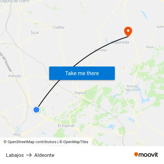 Labajos to Aldeonte map