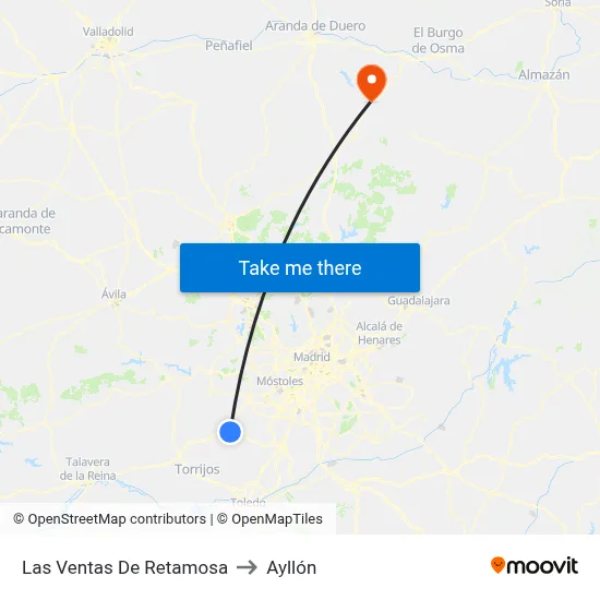 Las Ventas De Retamosa to Ayllón map