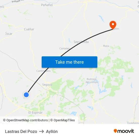 Lastras Del Pozo to Ayllón map