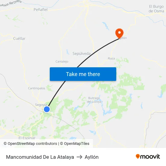 Mancomunidad De La Atalaya to Ayllón map