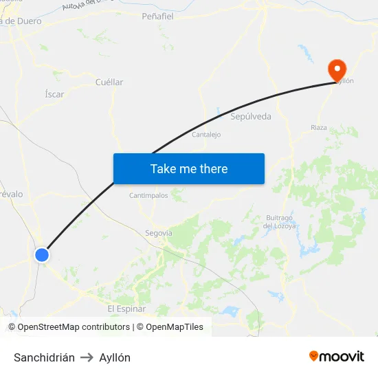 Sanchidrián to Ayllón map