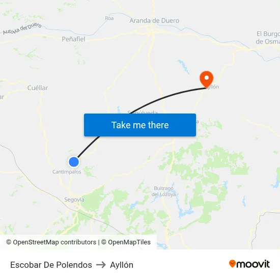 Escobar De Polendos to Ayllón map