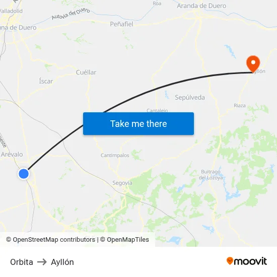 Orbita to Ayllón map