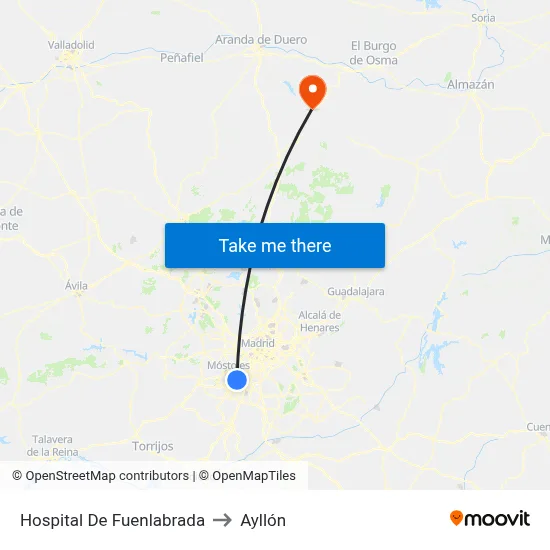 Hospital De Fuenlabrada to Ayllón map