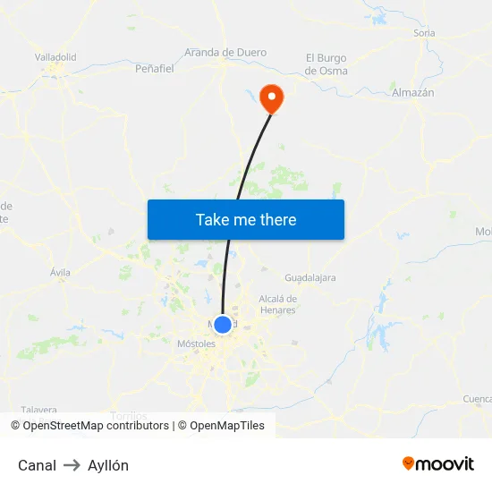 Canal to Ayllón map