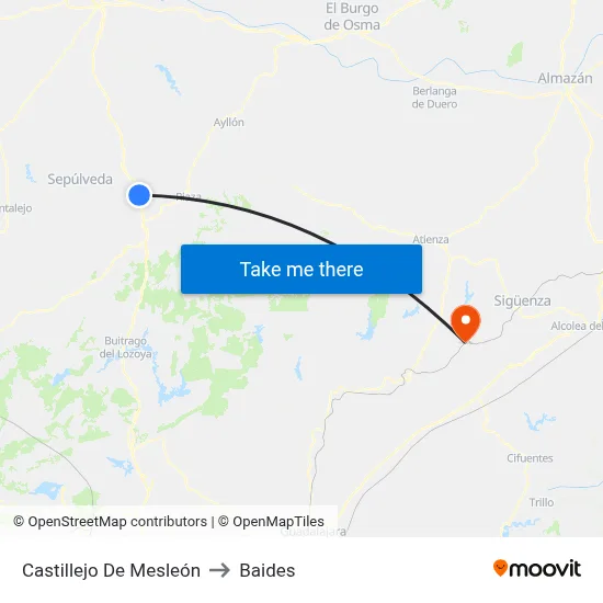 Castillejo De Mesleón to Baides map
