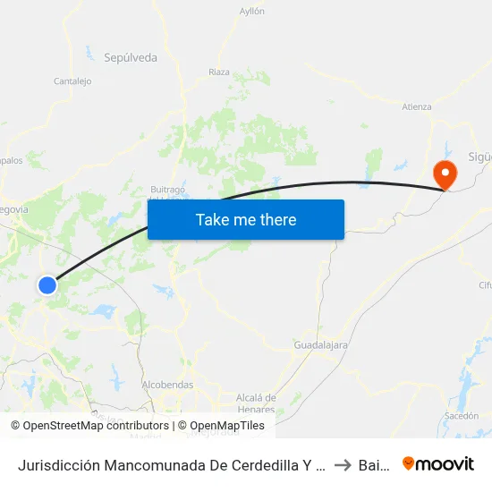 Jurisdicción Mancomunada De Cerdedilla Y Navacerrada to Baides map
