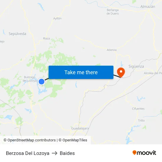 Berzosa Del Lozoya to Baides map