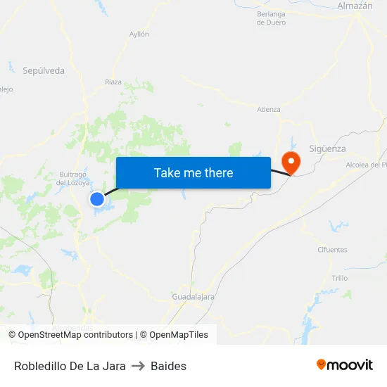 Robledillo De La Jara to Baides map