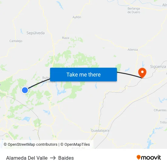 Alameda Del Valle to Baides map