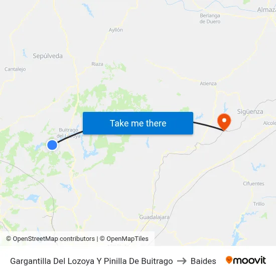 Gargantilla Del Lozoya Y Pinilla De Buitrago to Baides map