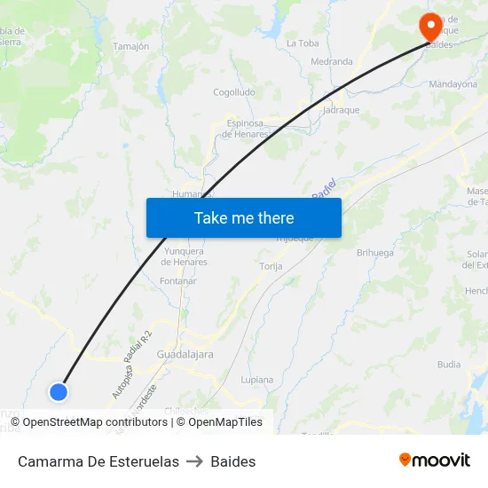 Camarma De Esteruelas to Baides map