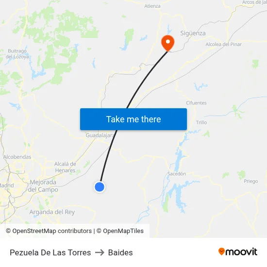 Pezuela De Las Torres to Baides map