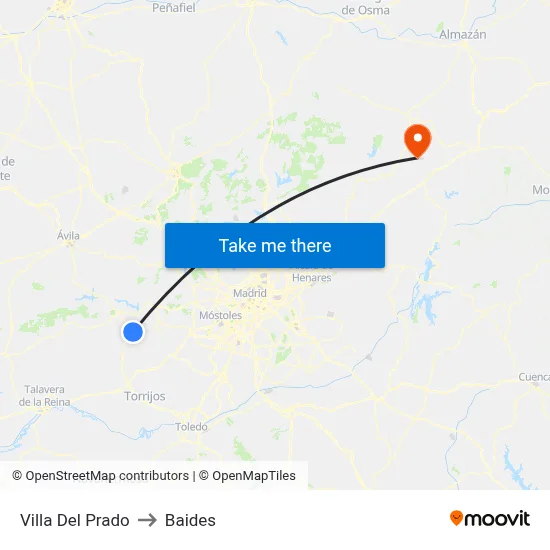 Villa Del Prado to Baides map