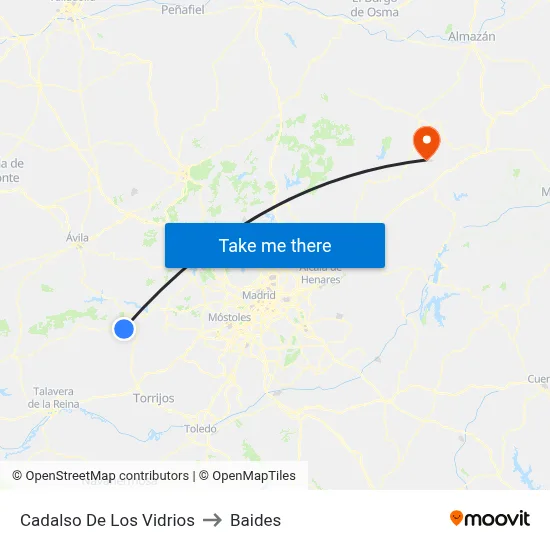 Cadalso De Los Vidrios to Baides map