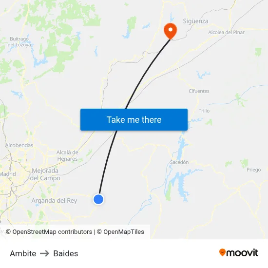 Ambite to Baides map