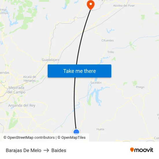 Barajas De Melo to Baides map