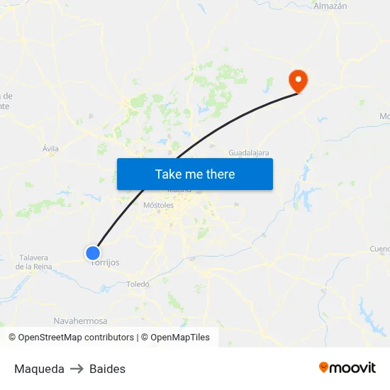 Maqueda to Baides map