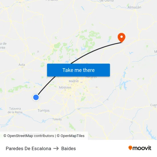Paredes De Escalona to Baides map